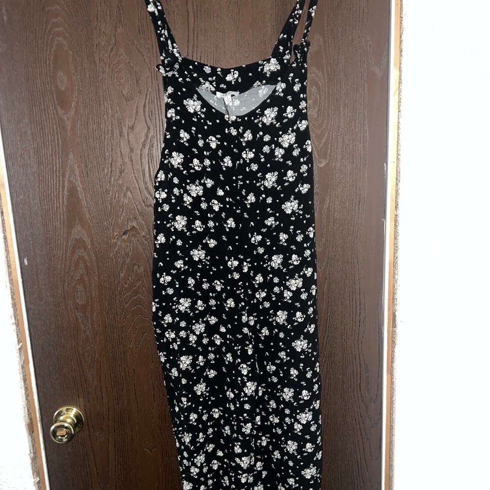 cute full leg black and white floral romper